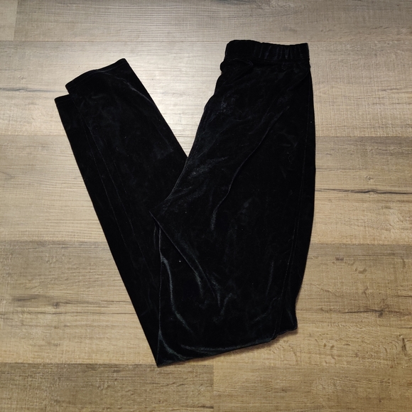 Black Velvet Skinny Pants Leggings - Picture 2 of 5